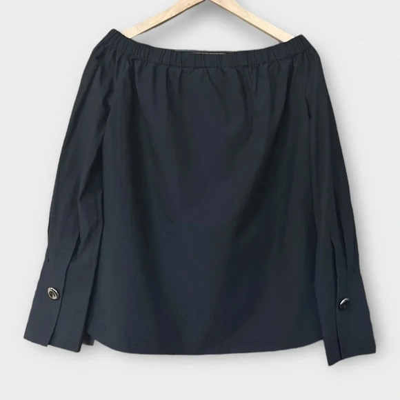 Zara Black Off the Shoulder Button Cuff Long Sleeve Blouse M - Picture 5 of 10